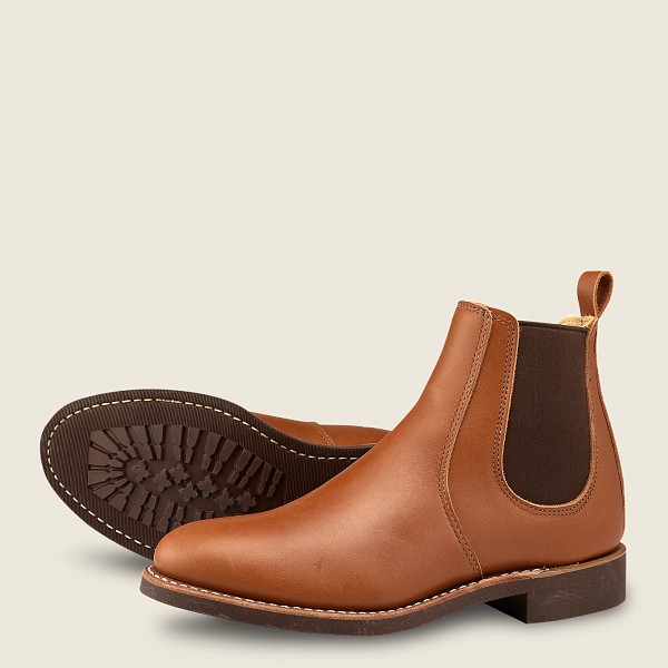 Heritage Støvler Dame - Red Wing 6-Inch Chelsea - Short Boundary Læder - Brune - SKXCER-806